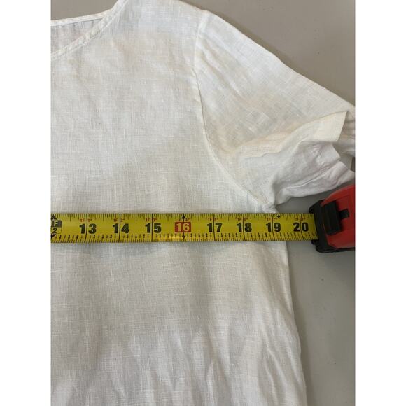 Coastal Rustic Cabincore Boho Cottagecore Linen Top M Italy Prairie Minimalist - Picture 13 of 16